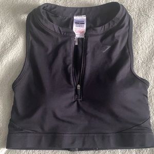 Gymshark zip up sports bra black size M